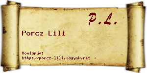 Porcz Lili névjegykártya